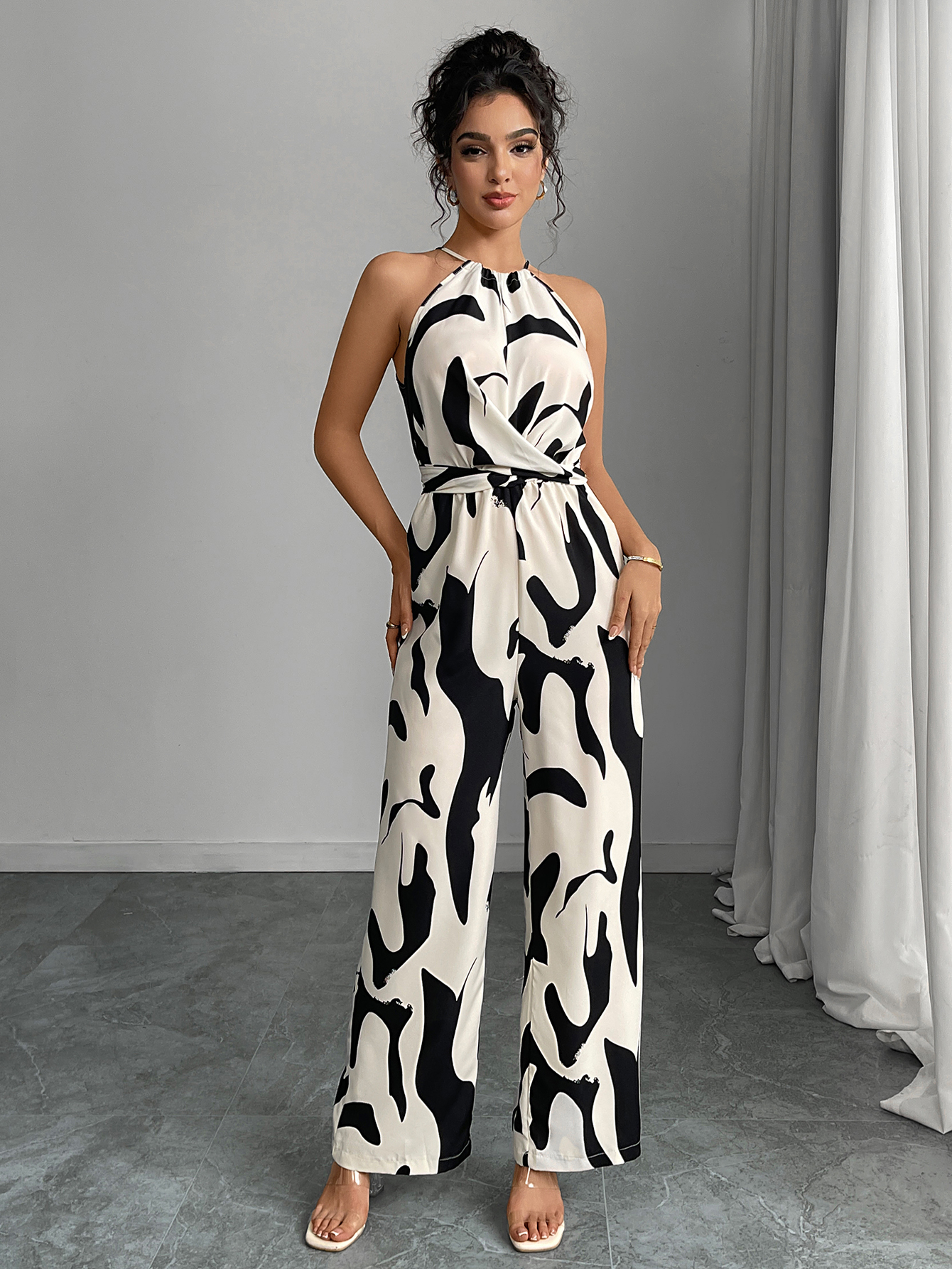 Cami Top Lace - Zebra striped camisole jumpsuit, spring and