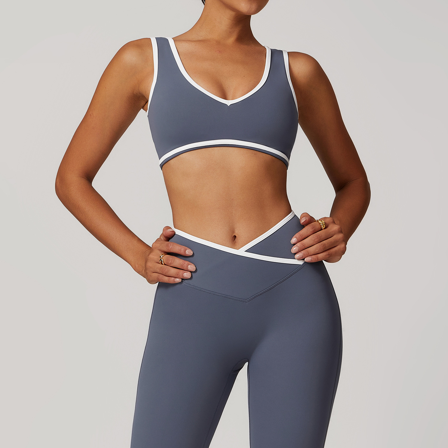 Sports Bra High Impact - V-Neck Sports Bra Women Top Push