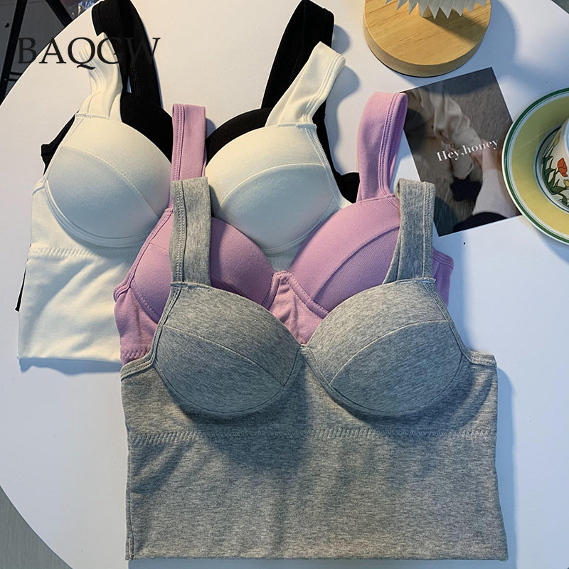 Push Up Bra Padded - Korean Style Solid Padded Crop Top