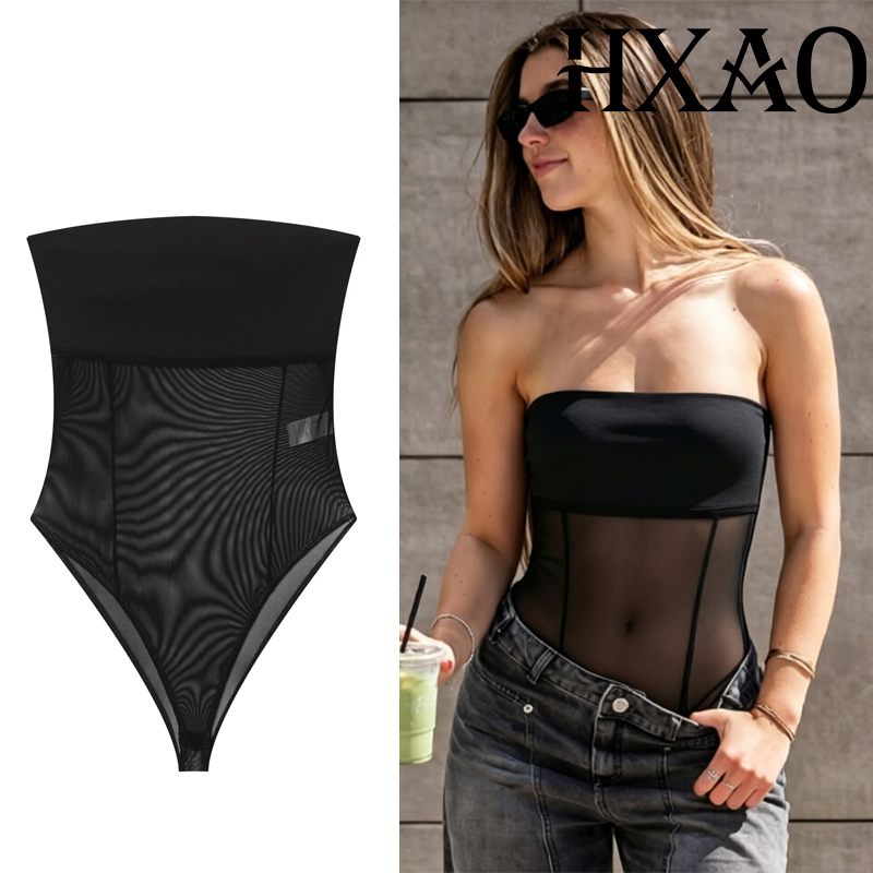Strapless Bra Backless - HXAO Tulle Corset Bodys Woman Summer