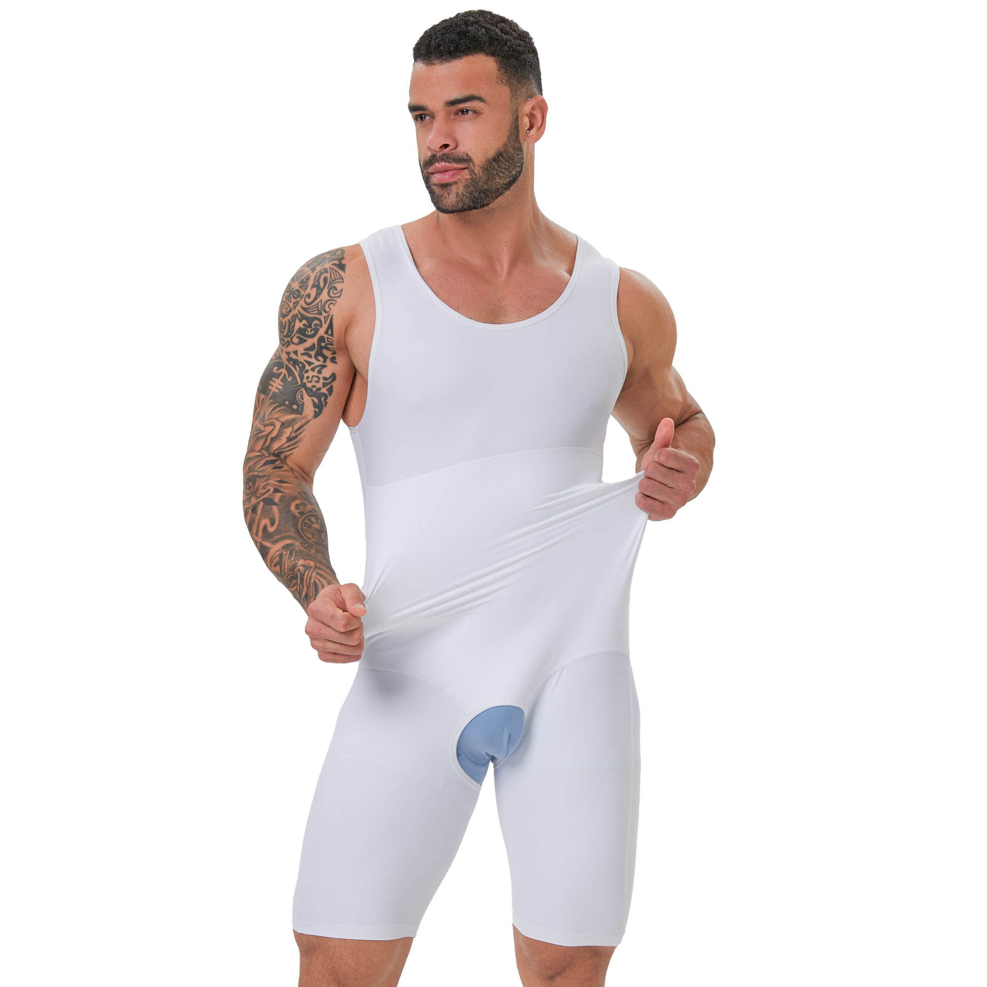 Men's Double Layer Tummy Contr - Shapewear Bodysuit Firm บทวิจารณ์และราคา