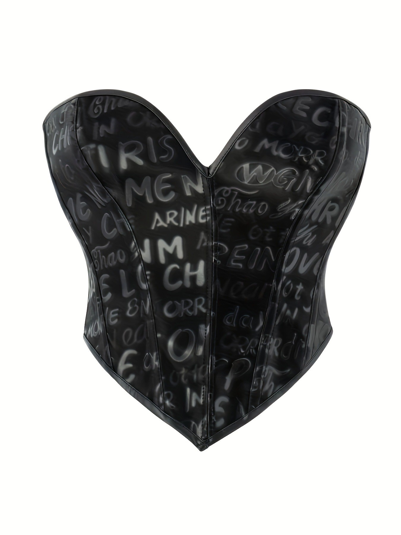 Black letter printed strapless - Corset Waist Cinch บทวิจารณ์และราคา