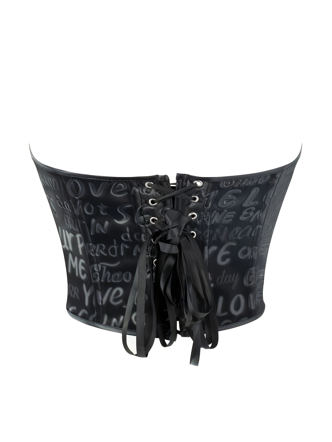 Black letter printed strapless - Corset Waist Cinch บทวิจารณ์และราคา