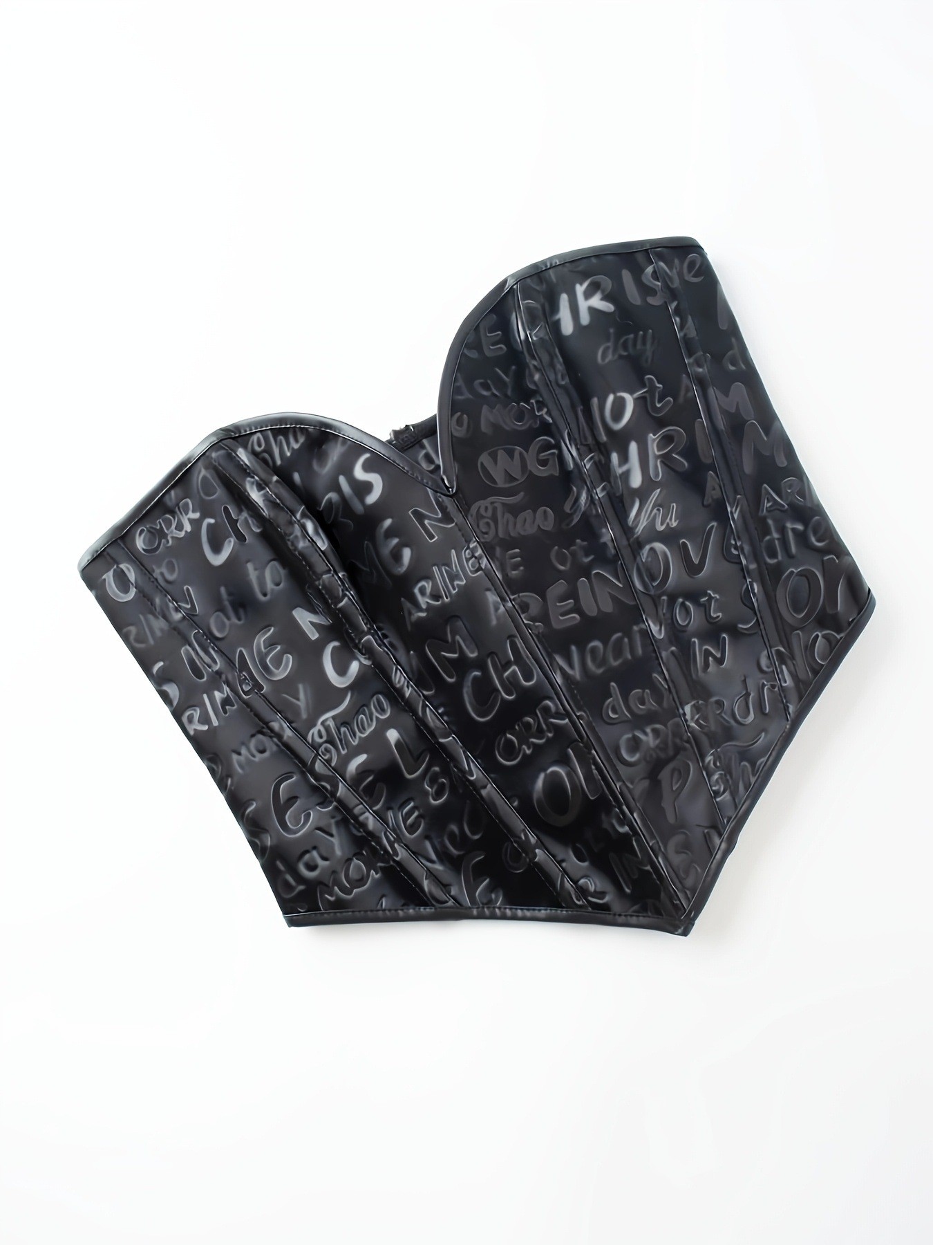 Black letter printed strapless - Corset Waist Cinch บทวิจารณ์และราคา