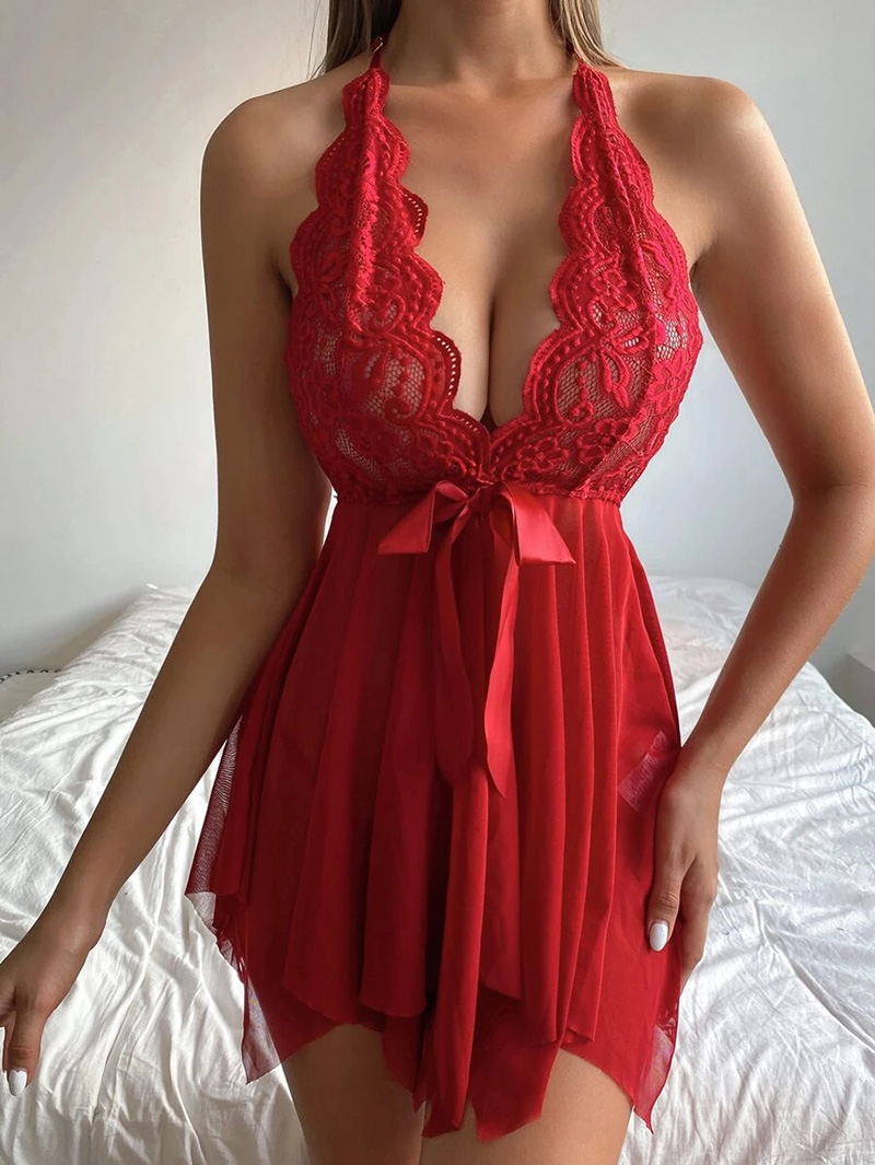 Sexy Lingerie For Woman Transp - Lace Teddy Lingerie บทวิจารณ์และราคา
