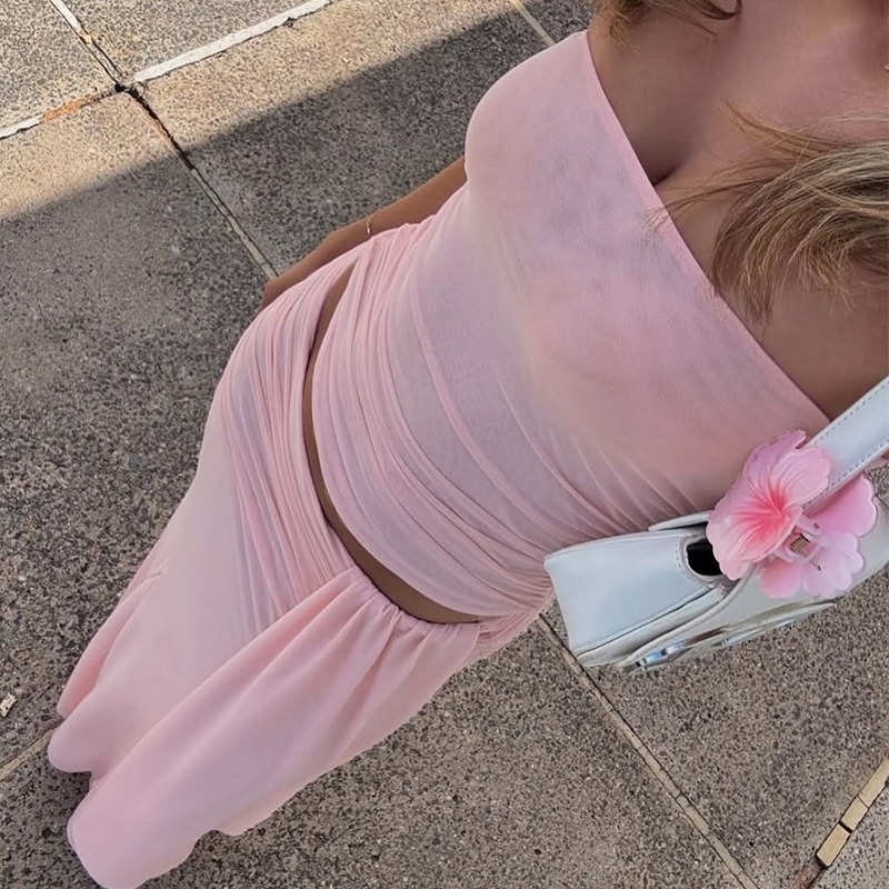 Tuularose Pink Long Dress 2-Pi - Strapless Bra Backless บทวิจารณ์และราคา