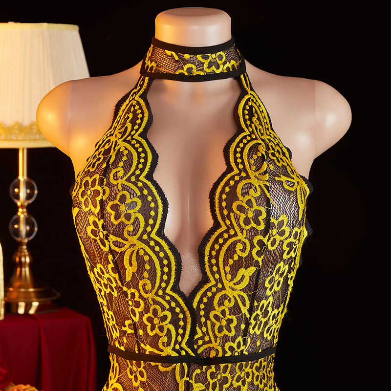 Crotchless Transparent Backles - Lace Teddy Lingerie บทวิจารณ์และราคา
