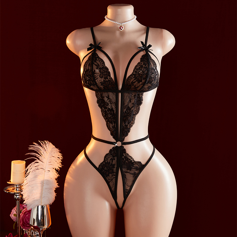Transparent Sexy One-piece Hol - Lace Teddy Lingerie บทวิจารณ์และราคา