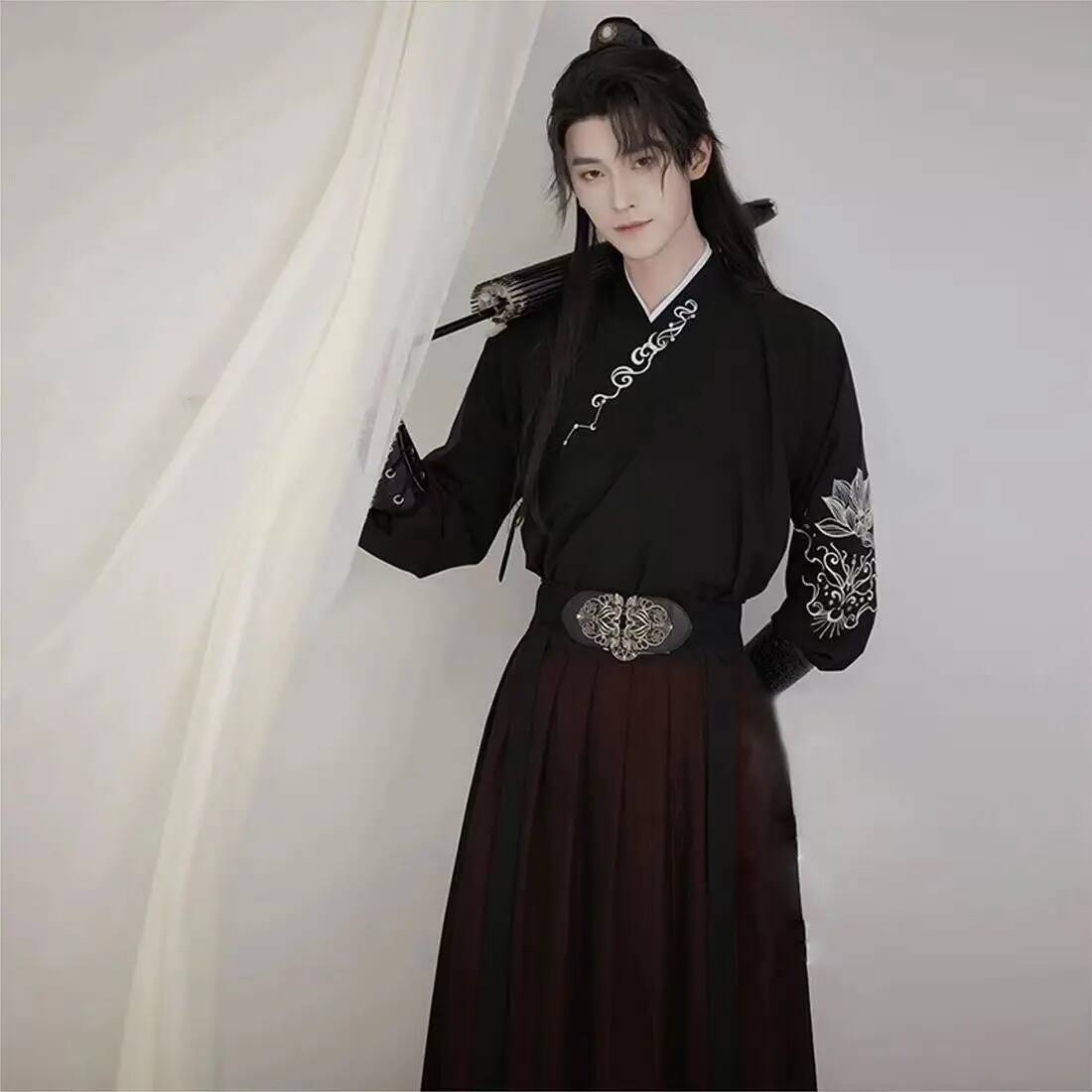 Ancient knight hanfu men women - Robe Silk Women บทวิจารณ์และราคา