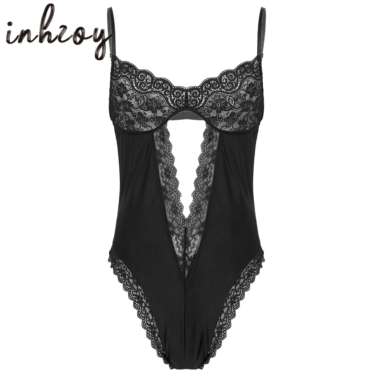 Men Sexy Bodysuit Lingerie Gay - Lace Teddy Lingerie บทวิจารณ์และราคา