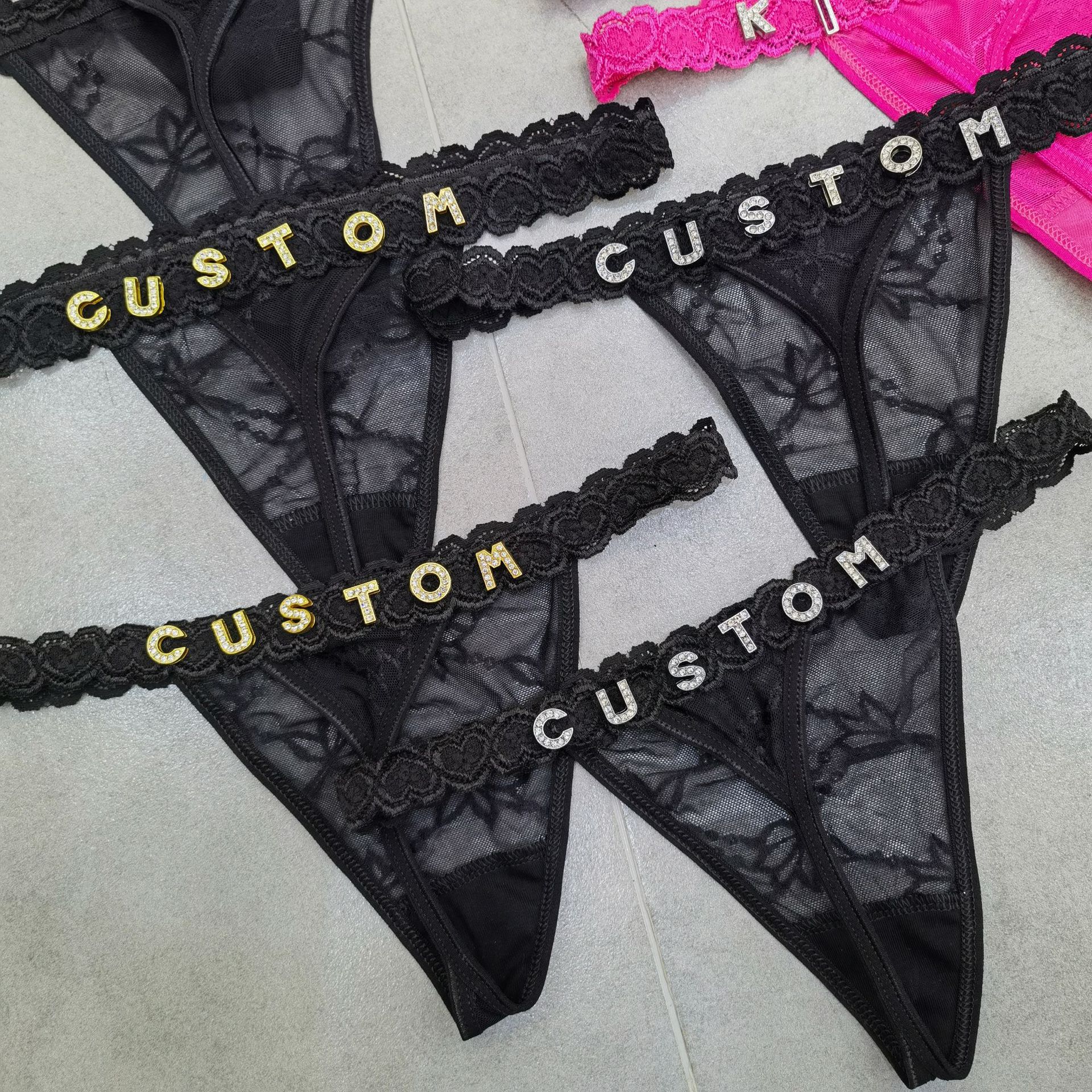 Customize Thongs Crystal Name  - Thong Bikini Women บทวิจารณ์และราคา