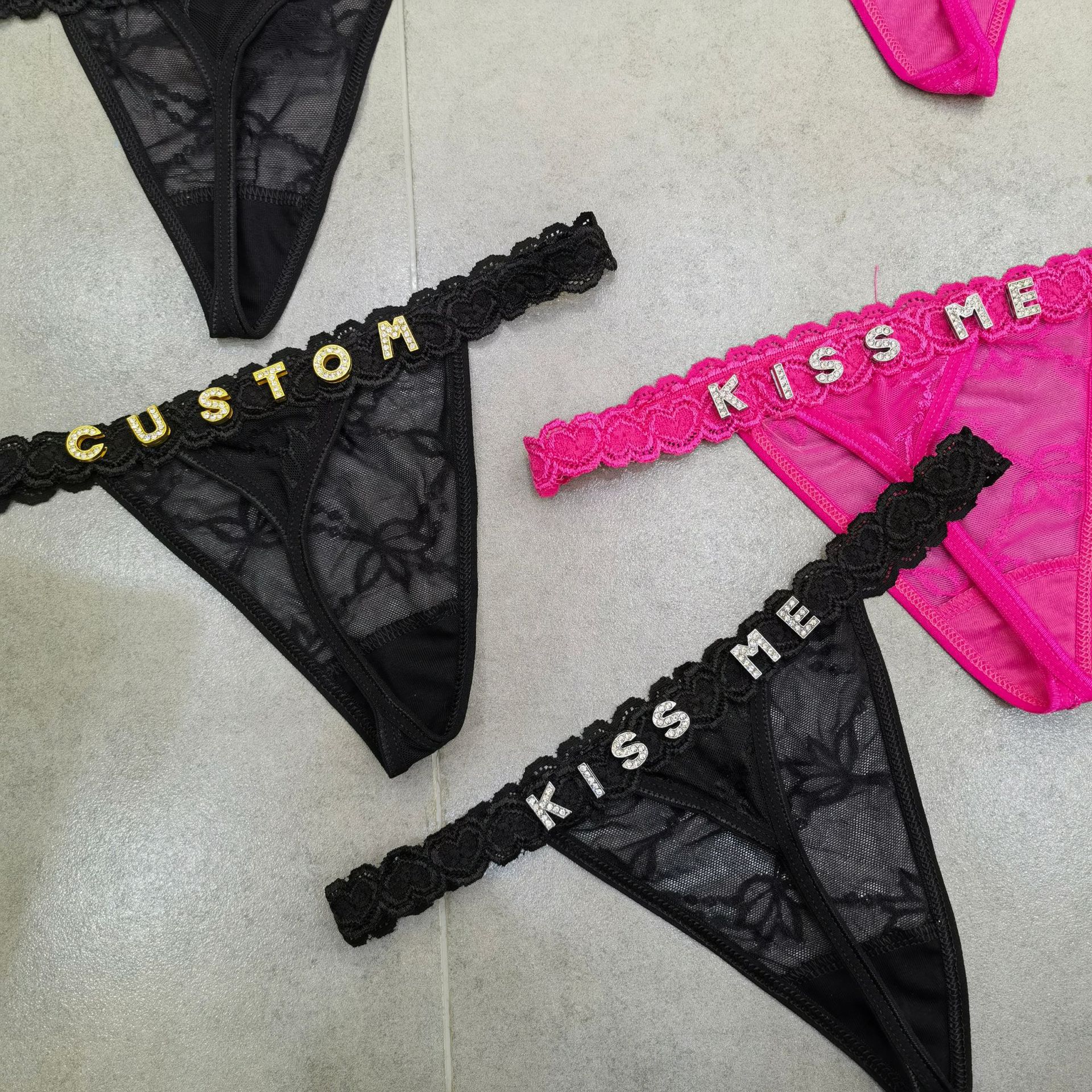 Customize Thongs Crystal Name  - Thong Bikini Women บทวิจารณ์และราคา