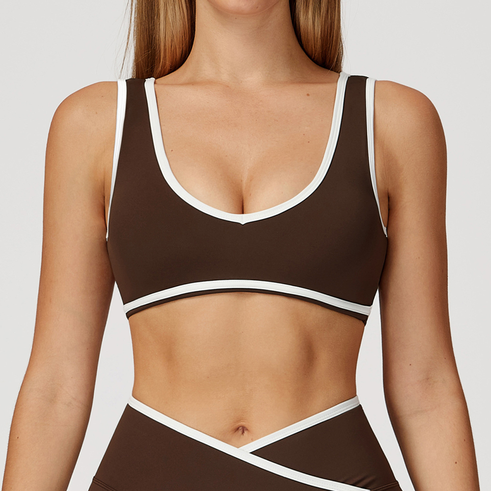 V-Neck Sports Bra Women Top Pu - Sports Bra High Impact บทวิจารณ์และราคา