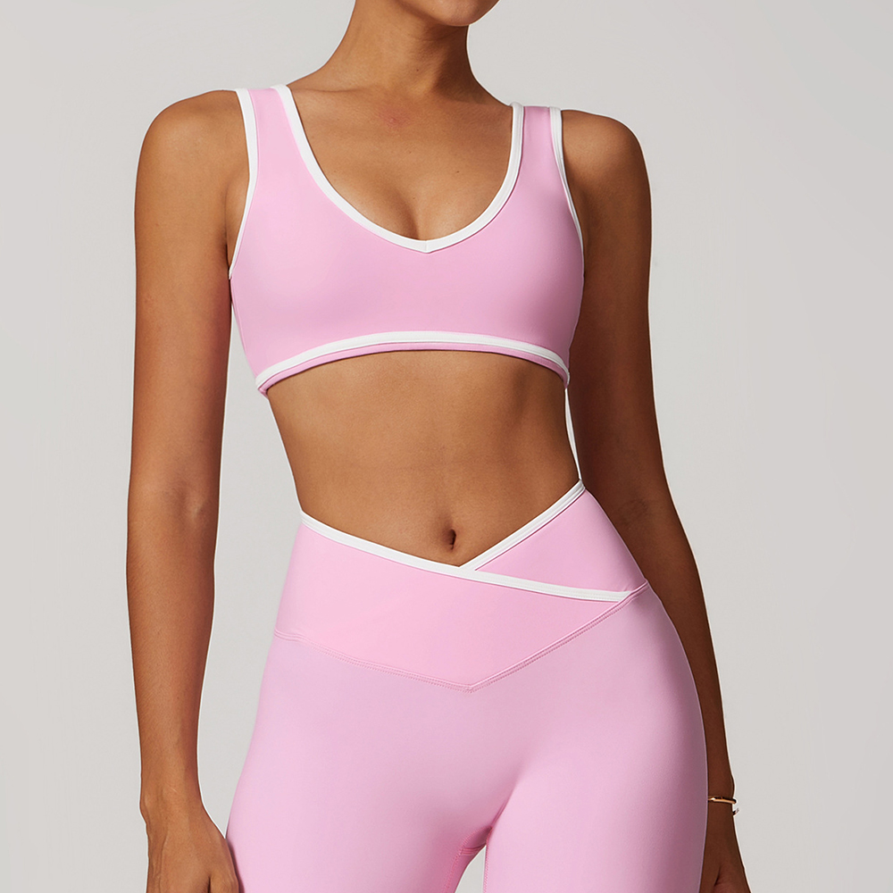 V-Neck Sports Bra Women Top Pu - Sports Bra High Impact บทวิจารณ์และราคา