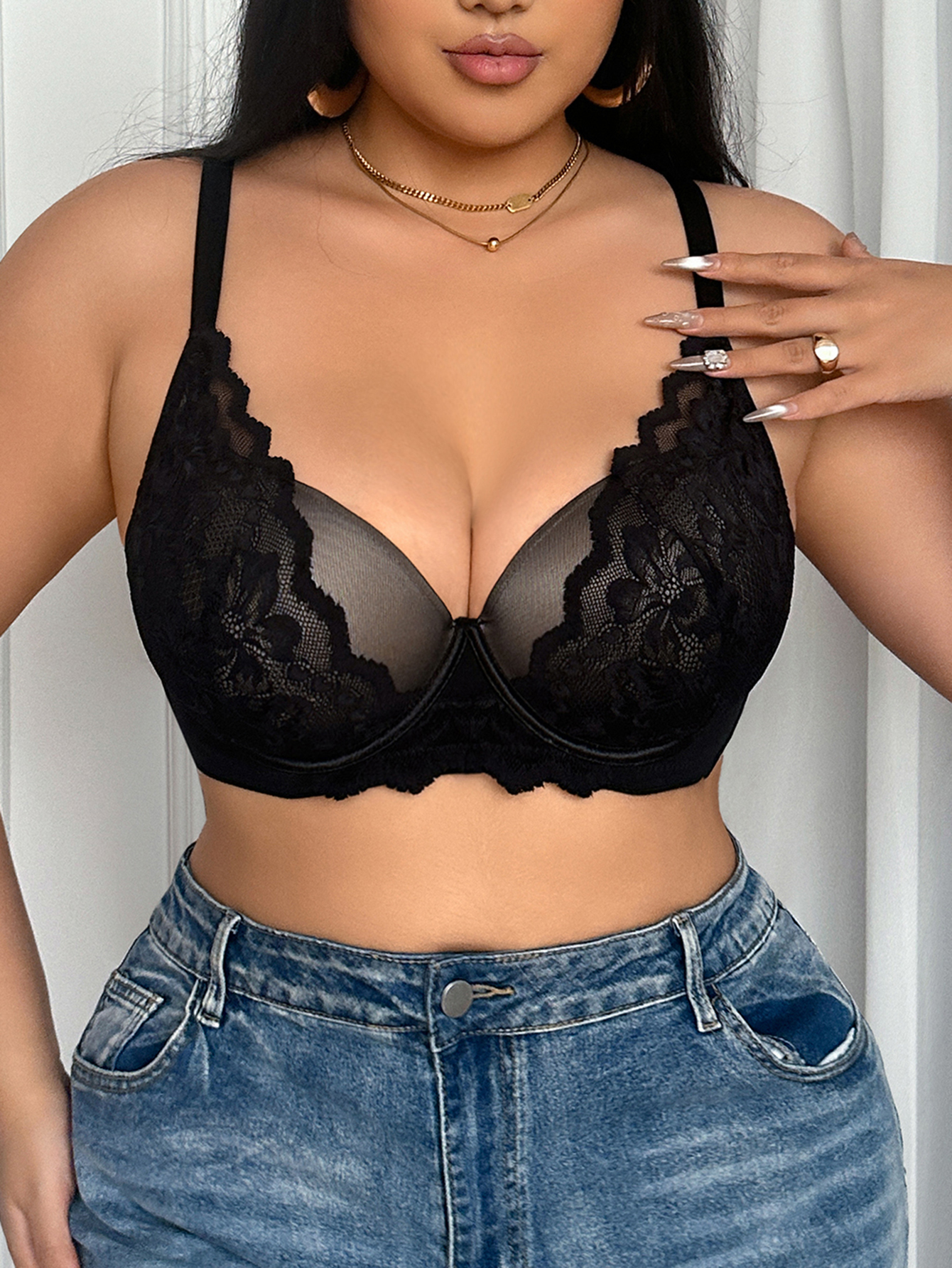 Wide Strap Plus Size Women Bra - Push Up Bra Padded บทวิจารณ์และราคา