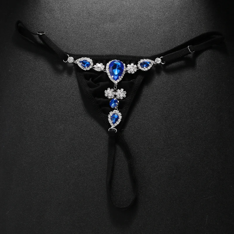 Fashion Blue Crystal Bikini Th - Thong Bikini Women บทวิจารณ์และราคา
