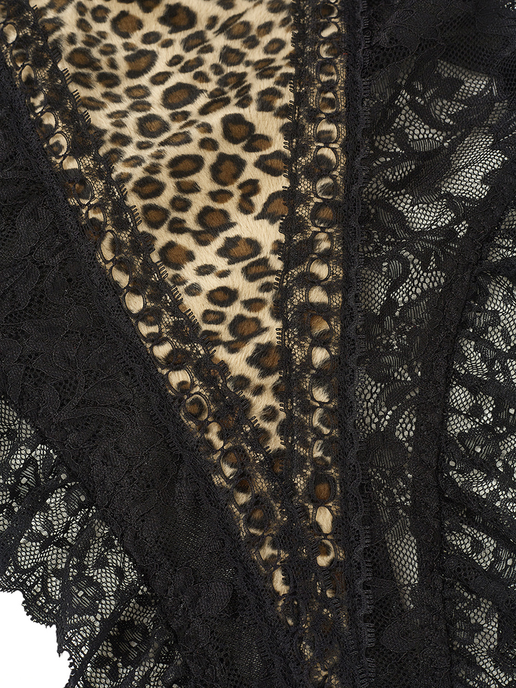 Sexy Lace Leopard Pattern Body - Shapewear Bodysuit Firm บทวิจารณ์และราคา