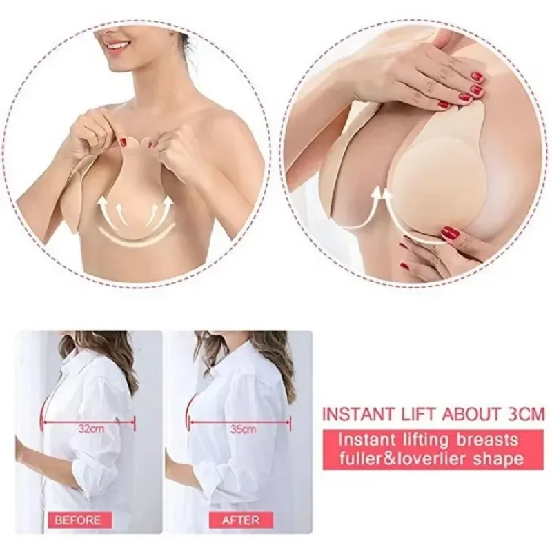 1Pair Self Adhesive Silicone S - Silicone Bra Adhesive บทวิจารณ์และราคา