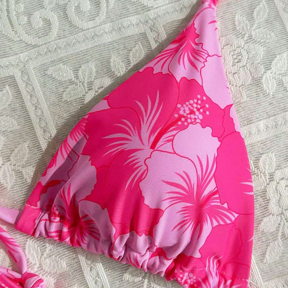 Women's Printed Vest Bikini+Th - Thong Bikini Women บทวิจารณ์และราคา