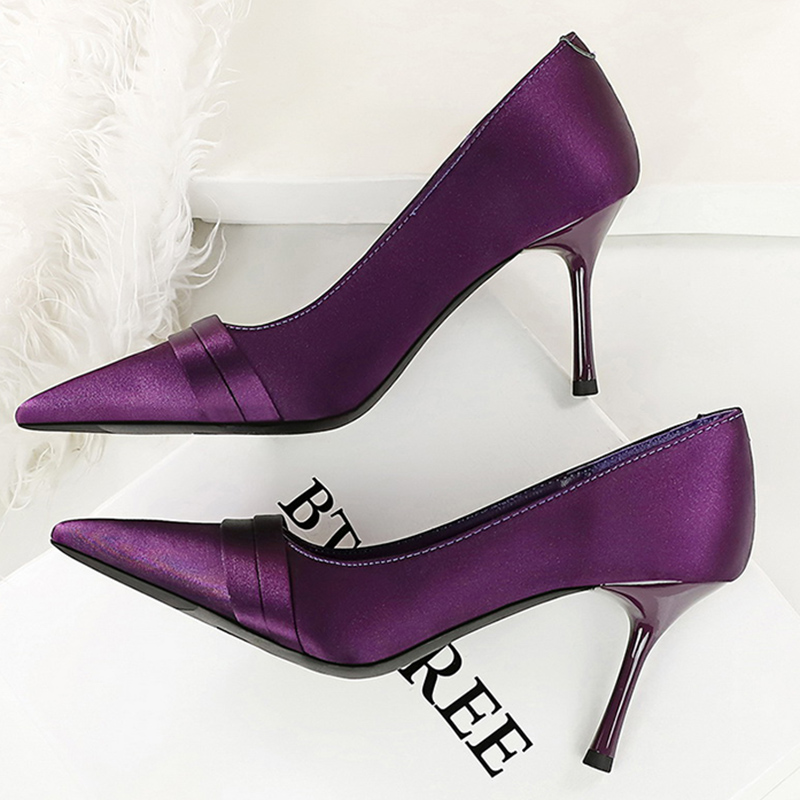 Women Elegant Burgundy 8cm Hig - Slip Dress Satin บทวิจารณ์และราคา