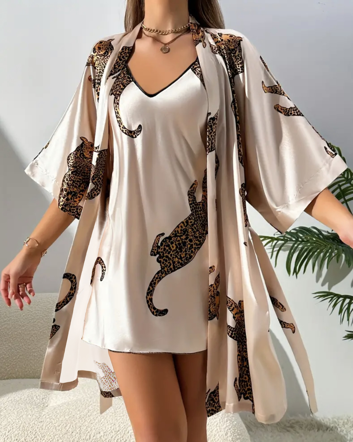 Imitation silk sleepwear sexy  - Robe Silk Women บทวิจารณ์และราคา