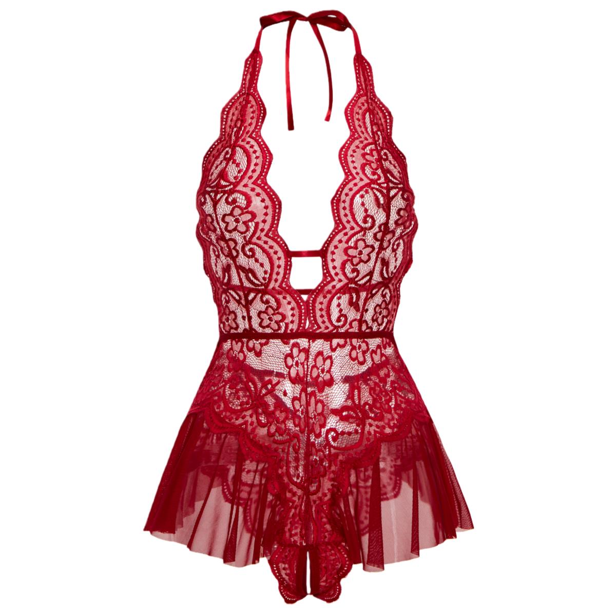 Erotic Crotchless Hot Lingerie - Lace Teddy Lingerie บทวิจารณ์และราคา