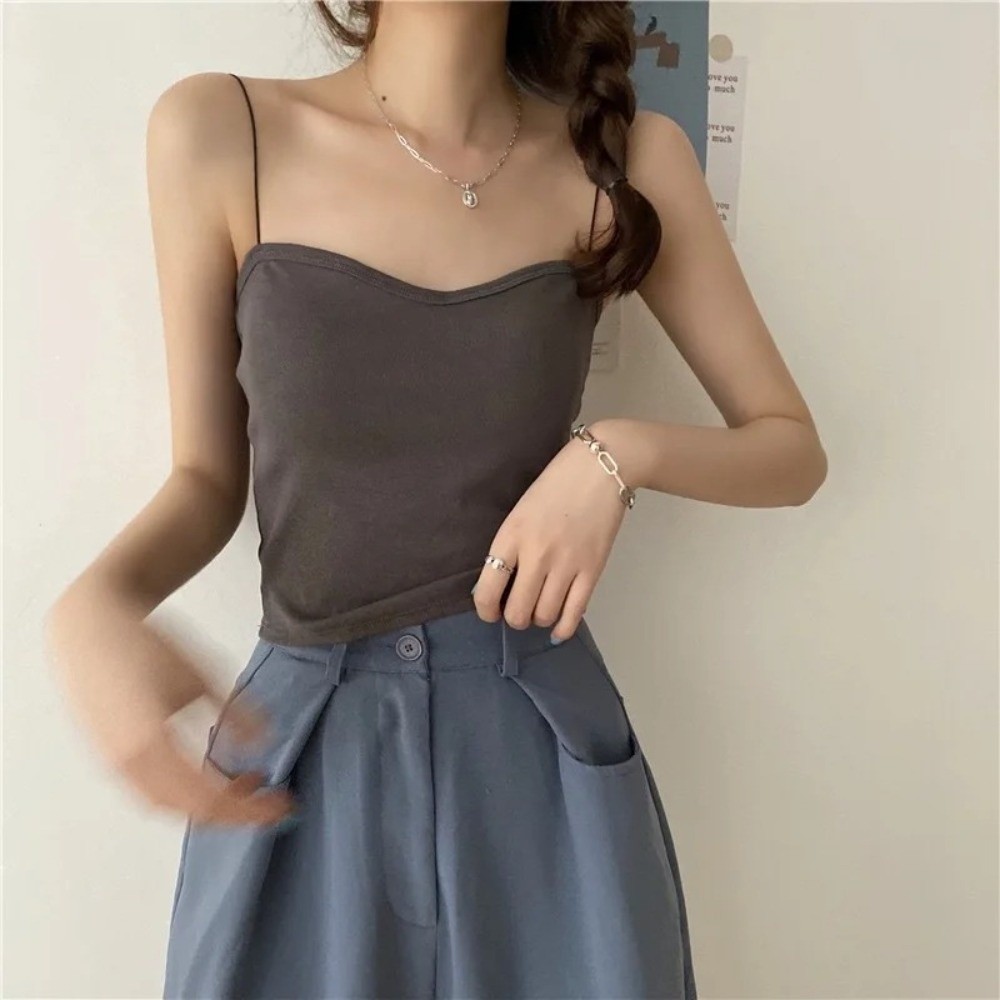 Casual Wireless Vest Crop Top  - Bralette Wireless Soft บทวิจารณ์และราคา