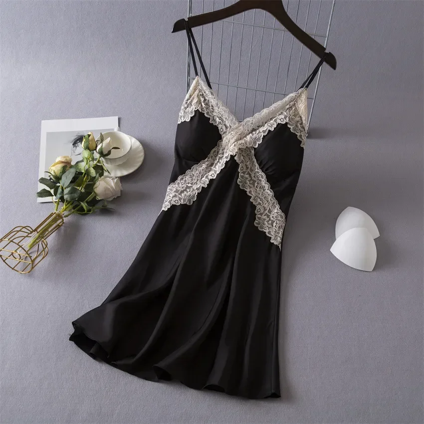 Women's Sexy Lingerie Satin Ni - Babydoll Chemise Night บทวิจารณ์และราคา