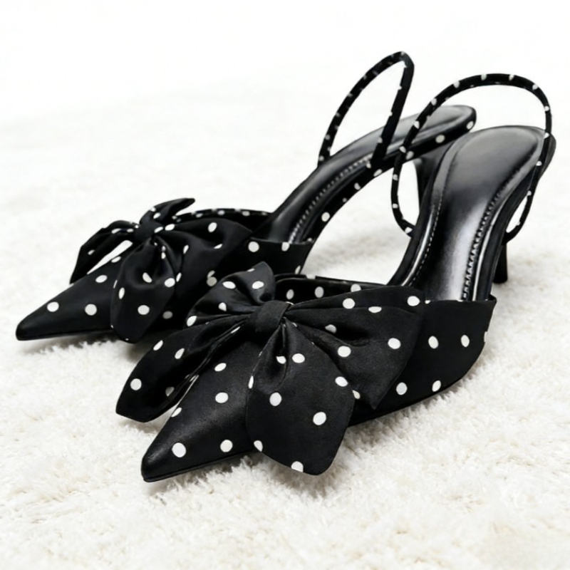 Brown Polka Dot Butterfly Knot - Slip Dress Satin บทวิจารณ์และราคา