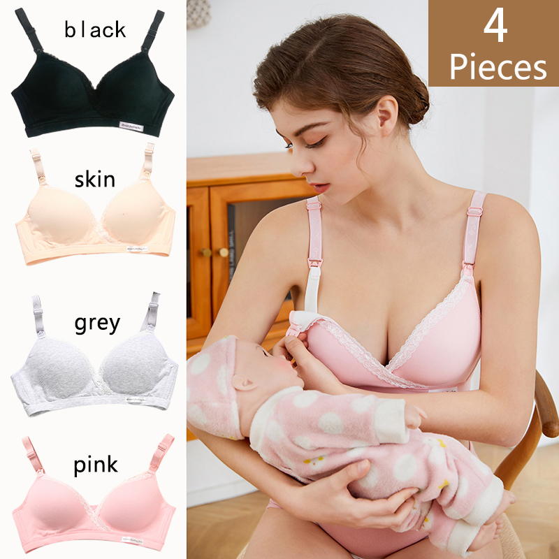 4Pcs New Cotton Wirefree Nursi - Nursing Bra Sleep บทวิจารณ์และราคา