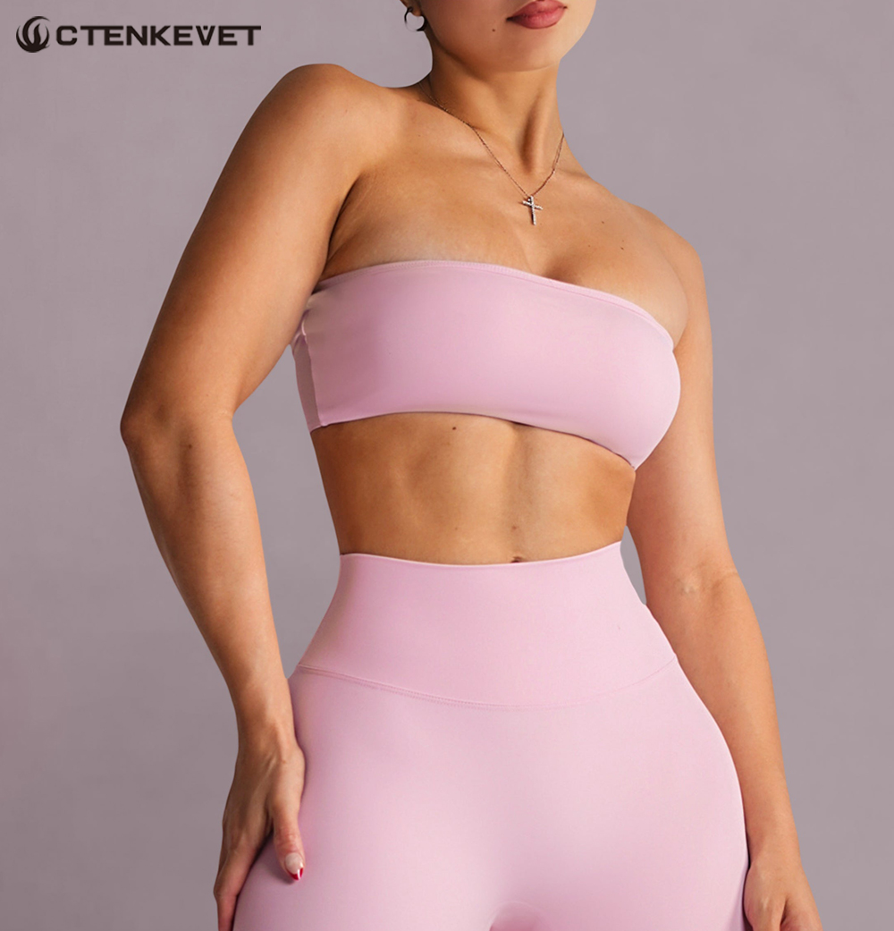 Strapless Sports Bra Gym Crop  - Sports Bra High Impact บทวิจารณ์และราคา