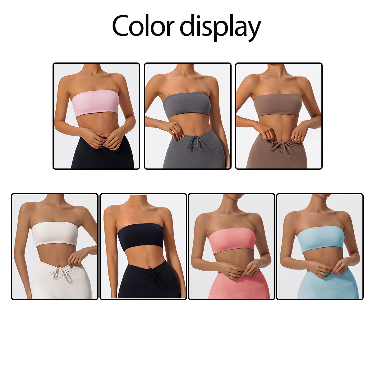 Strapless Sports Bra Gym Crop  - Sports Bra High Impact บทวิจารณ์และราคา