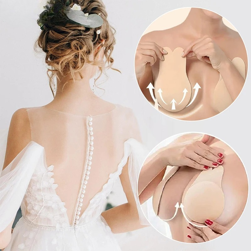 FallSweet 1 Pair Women's Invis - Silicone Bra Adhesive บทวิจารณ์และราคา