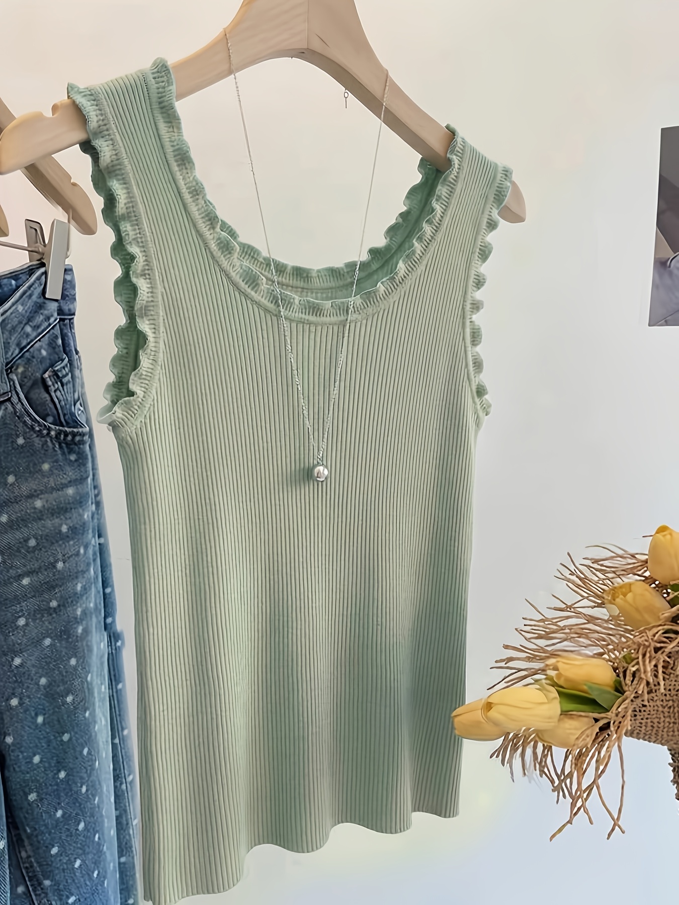 Women's Sleeveless Lace Trim R - Cami Top Lace บทวิจารณ์และราคา
