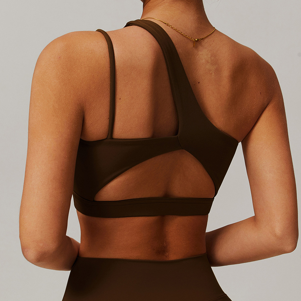Oblique Shoulder Yoga Bra Wome - Sports Bra High Impact บทวิจารณ์และราคา