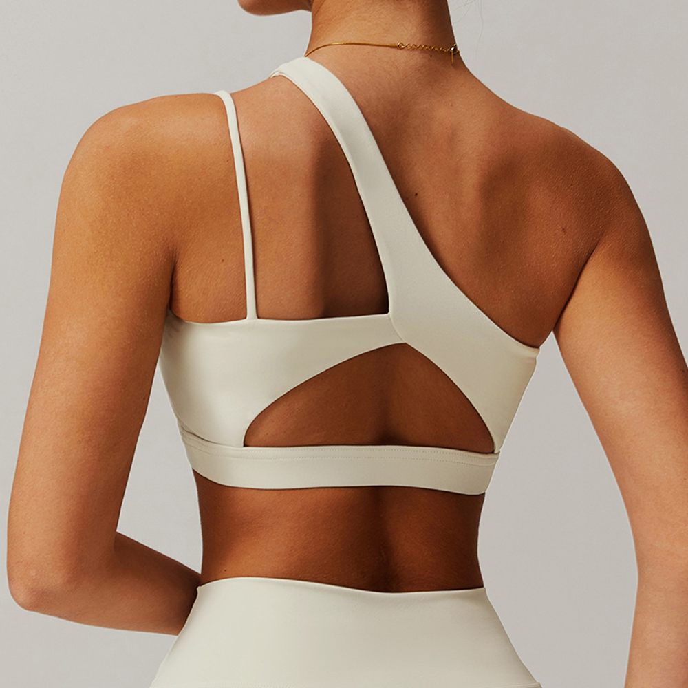 Oblique Shoulder Yoga Bra Wome - Sports Bra High Impact บทวิจารณ์และราคา