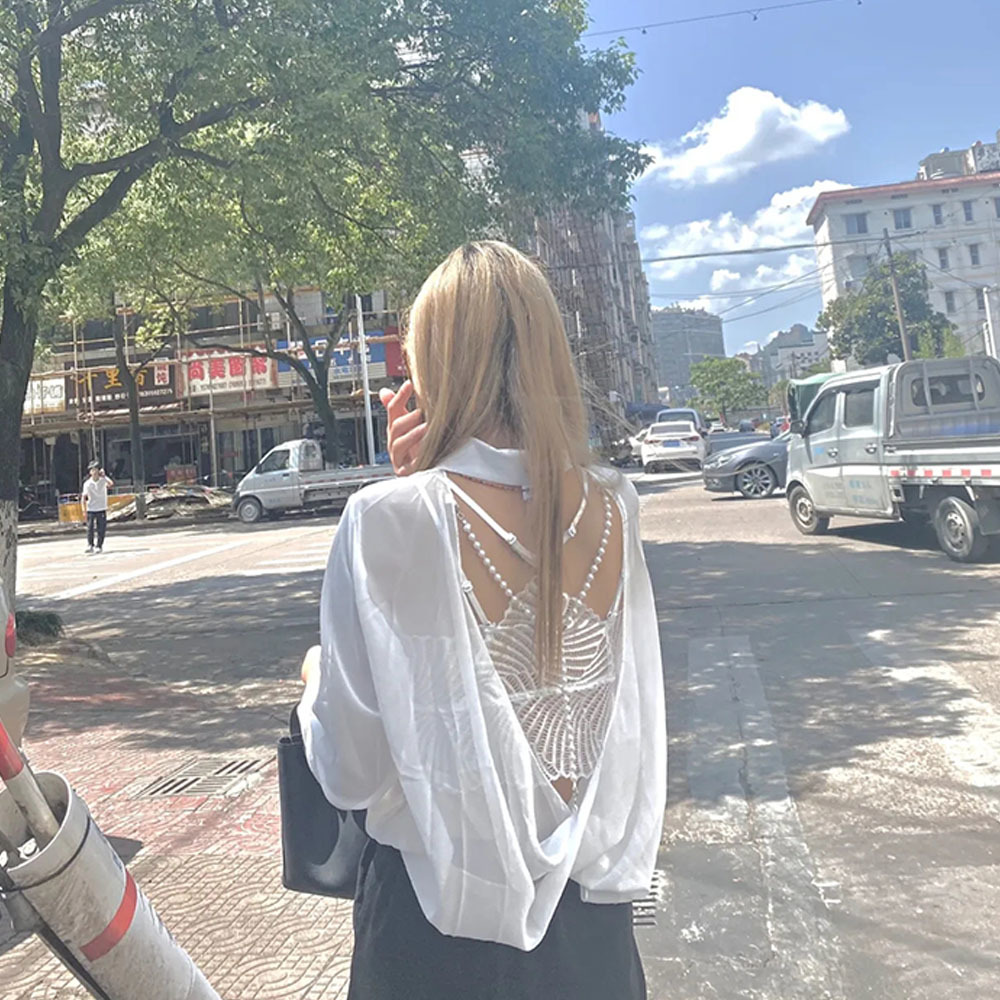 Fashion Chiffon Backless Sunsc - Cami Top Lace บทวิจารณ์และราคา
