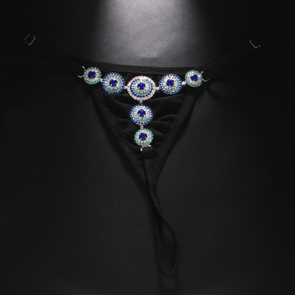 Rhinestone Evil Eye Thong Biki - Thong Bikini Women บทวิจารณ์และราคา