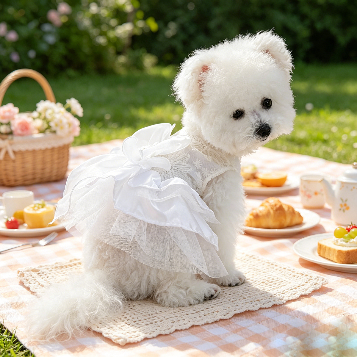 Elegant Lace Bow Pet Dress, Go - Lace Teddy Lingerie บทวิจารณ์และราคา