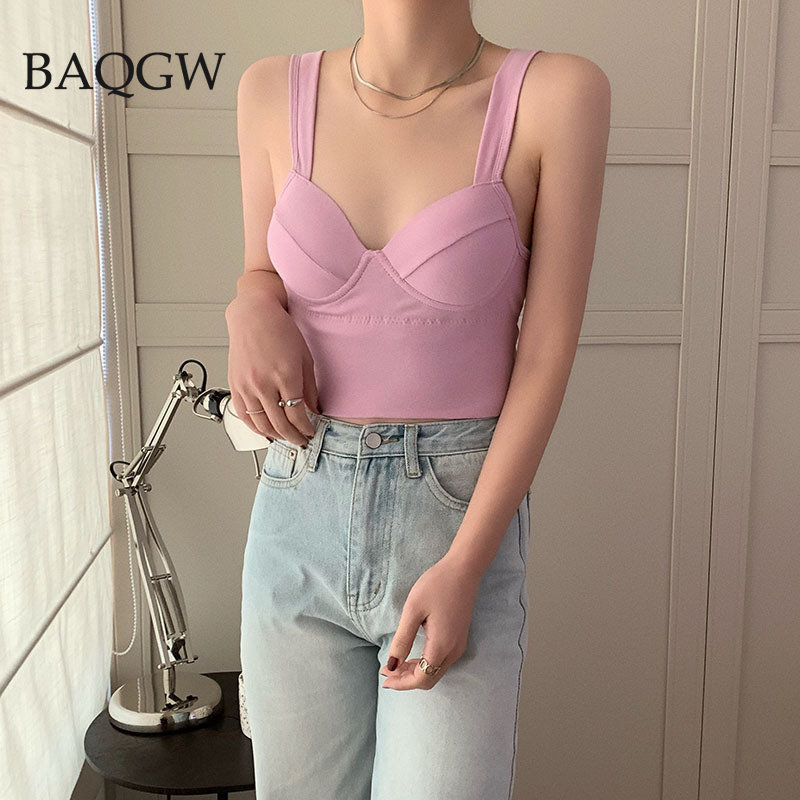 Korean Style Solid Padded Crop - Push Up Bra Padded บทวิจารณ์และราคา