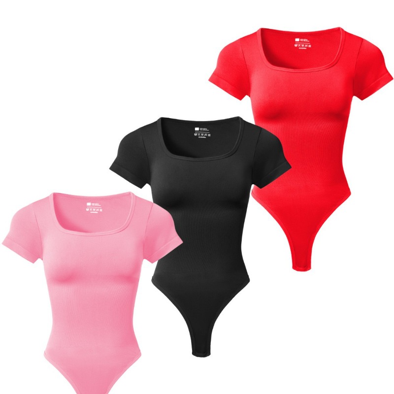 Women Plus Size Square Neck Sh - Shapewear Bodysuit Firm บทวิจารณ์และราคา