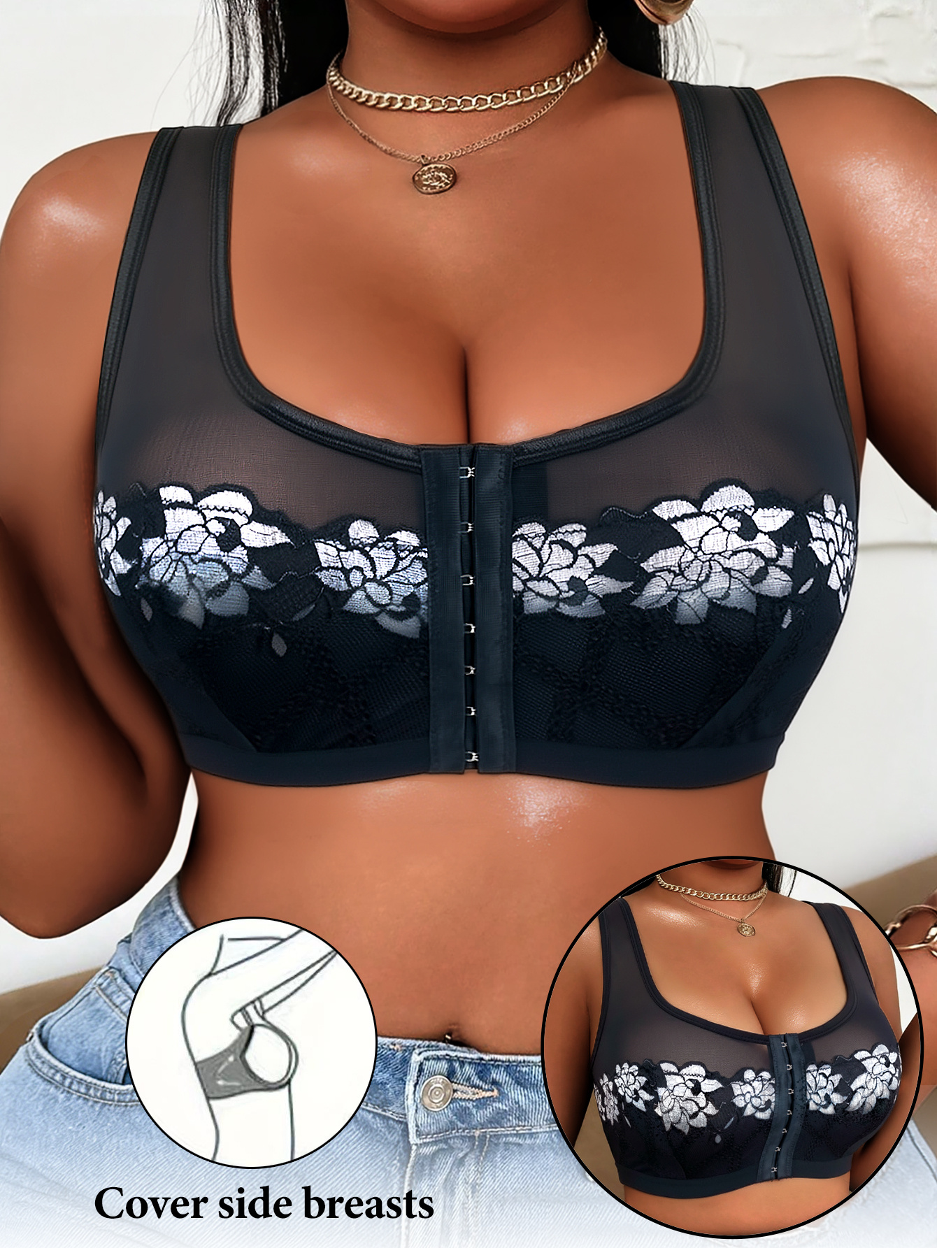 1PC Women's Push-up Bra, Wide  - Push Up Bra Padded บทวิจารณ์และราคา