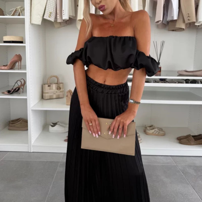 Sexy Solid Satin Pleated Two P - Strapless Bra Backless บทวิจารณ์และราคา