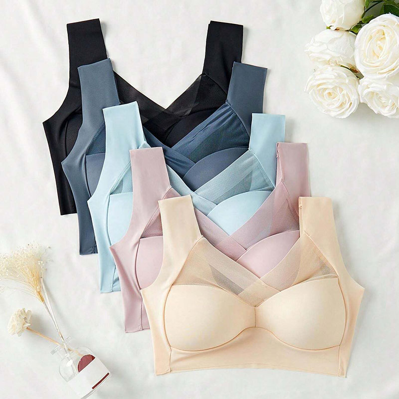 5PCS Women Sports Bras Full Cu - Bralette Wireless Soft บทวิจารณ์และราคา