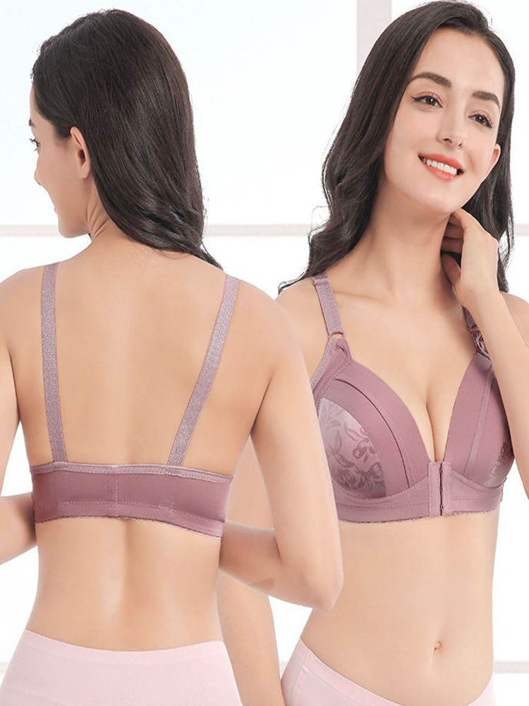 Push Up Bra Front Closure Wome - Bralette Wireless Soft บทวิจารณ์และราคา