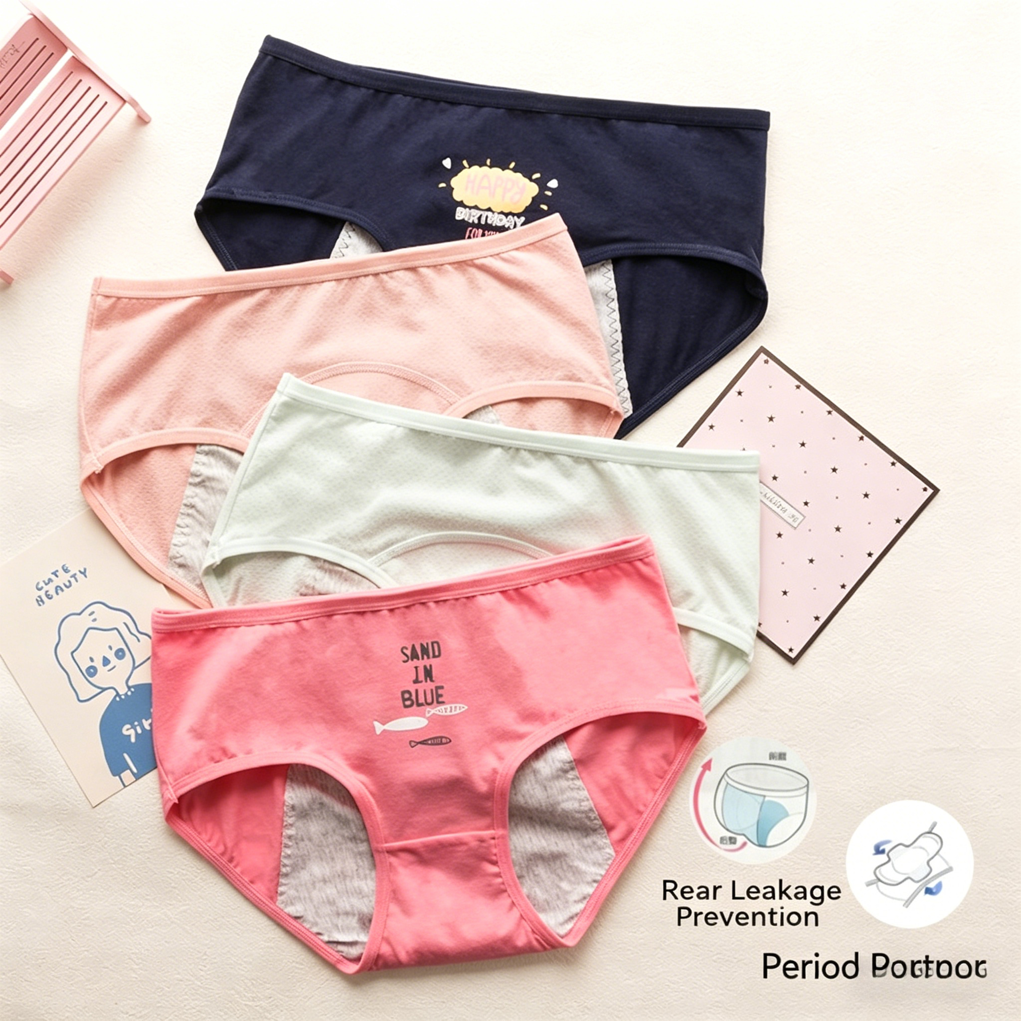 Cute Cartoon Period Underwear  - Period Panty Absorbent บทวิจารณ์และราคา