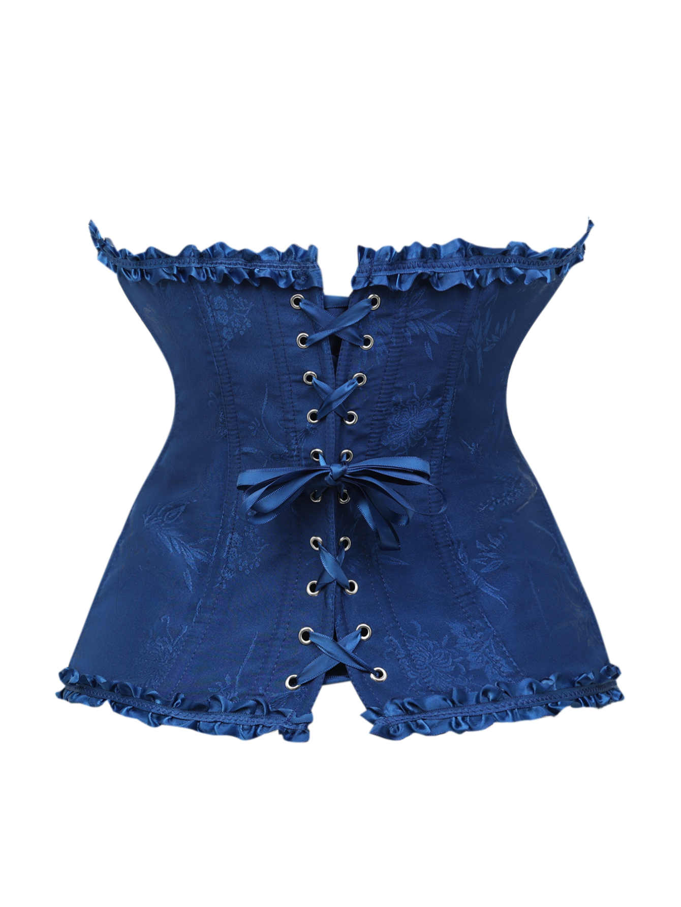 Dark blue jacquard lace edged  - Corset Waist Cinch บทวิจารณ์และราคา