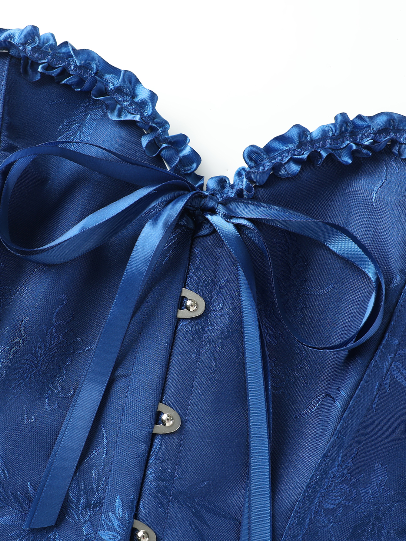 Dark blue jacquard lace edged  - Corset Waist Cinch บทวิจารณ์และราคา