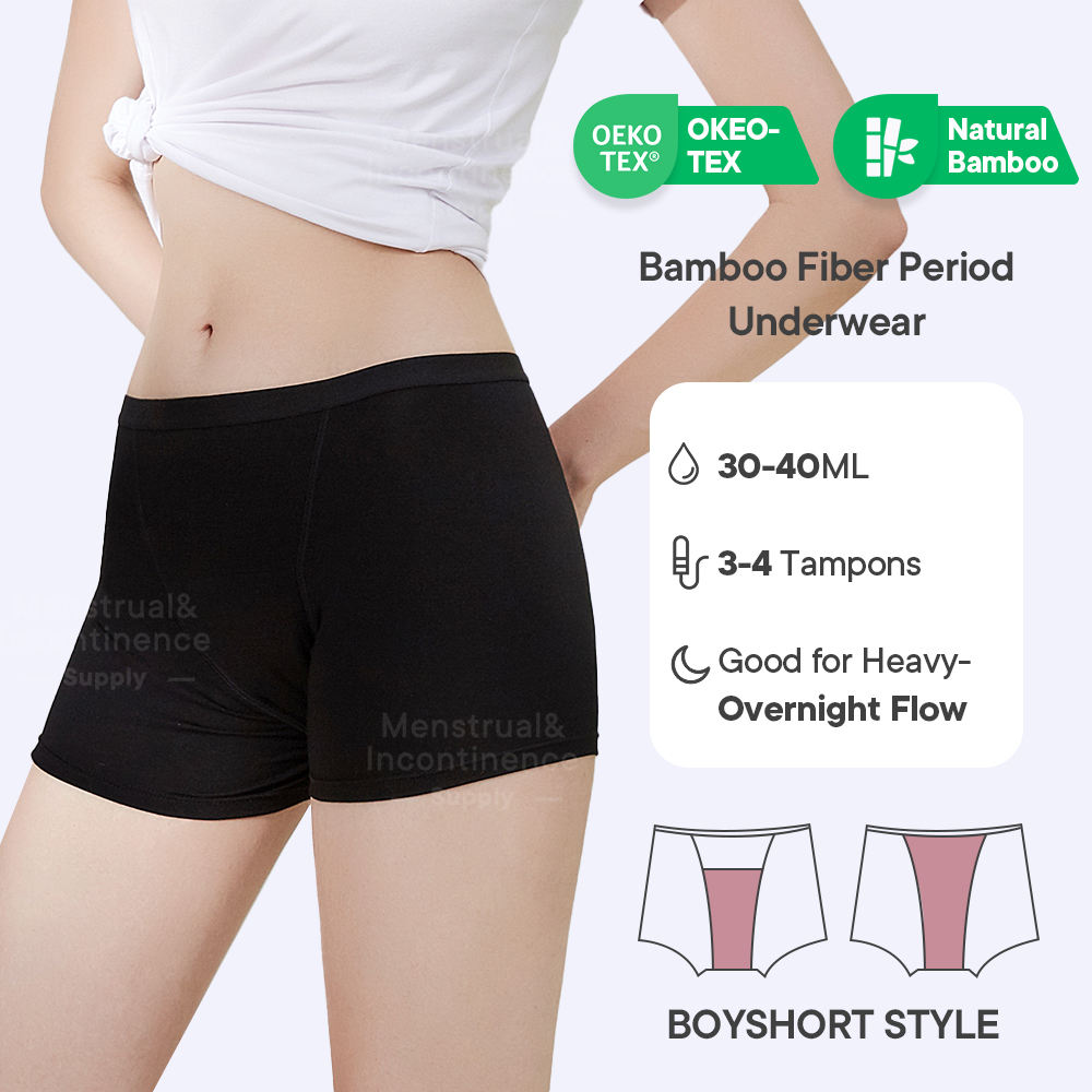 Bamboo Fiber Period Underwear  - Boyshort Underwear บทวิจารณ์และราคา