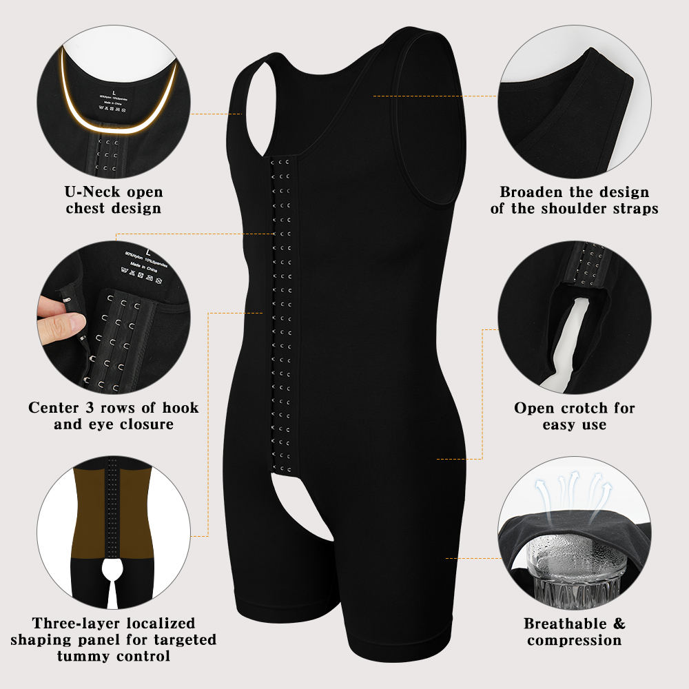 Men's Compression Shapewear  T - Shapewear Bodysuit Firm บทวิจารณ์และราคา